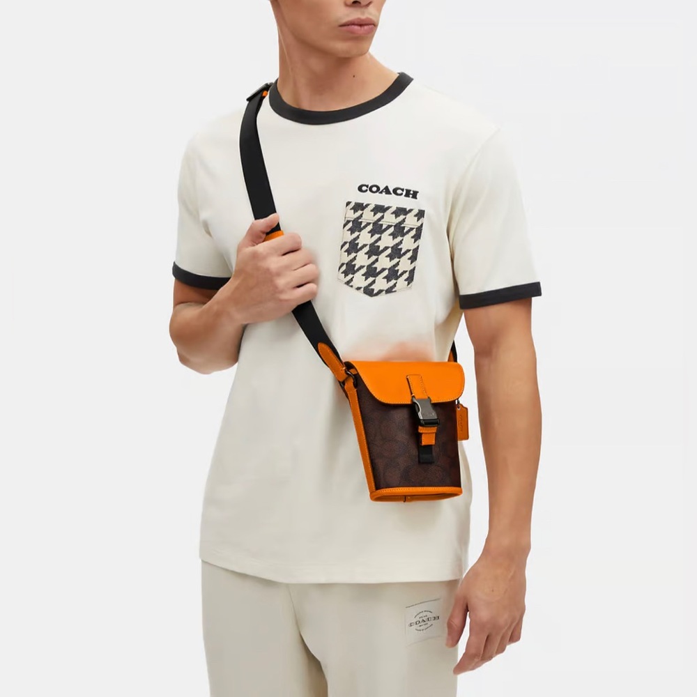 COACH Track Small Flap Crossbody In Signature Canvas - Picture 3 of 4